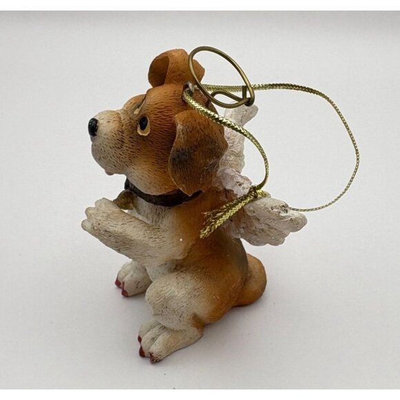 Vintage Angel Dog Christmas Tree Ornament Jack Russell Terrier Puppy Halo - Picture 3 of 8
